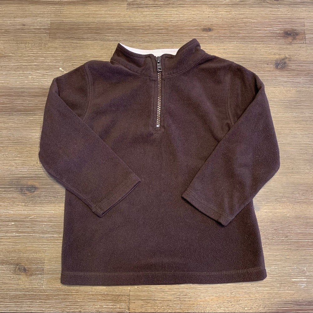 🟠VGUC🟠 Jumping Beans Brown Quarter-Zip Fleece Pullover - Size 4T